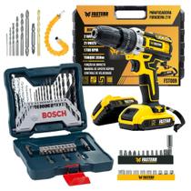 Parafusadeira Furadeira De Impacto 21V FST009 2 Baterias Com Kit Brocas Ponteiras 33 Peças Bosch Parafusadeira Furadeira De Impacto 21V FST009 2 Baterias Com Kit Brocas Ponteiras 33 Peças Bosch