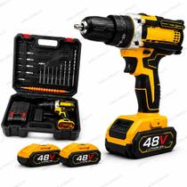 Parafusadeira Furadeira De Impacto 48V 80 N.M. Profissional 2 Baterias 8000 mAh Com Maleta