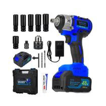 Parafusadeira Furadeira de Impacto 48v Bivolt Recarregavel 2 Baterias 2000mAh