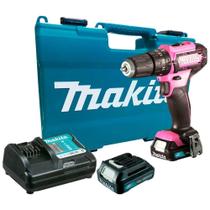 Parafusadeira/Furadeira de Impacto a Bat12V Rosa c Carre Bivolt 2 Bat Maleta HP333DWYEP MAKITA