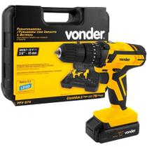 Parafusadeira/Furadeira de Impacto à Bateria 12v com 74 Acessórios PFV074 - 6001074000 - VONDER Parafusadeira/Furadeira de Impacto à Bateria 12v com 74 Acessórios PFV074 - 6001074000 - VONDER