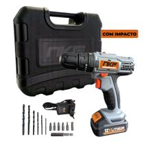 Parafusadeira Furadeira de Impacto à Bateria 12V e 13 Acessórios FPI12X NKF