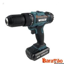 PARAFUSADEIRA/FURADEIRA DE IMPACTO A BATERIA 18V LI-ION 1/2 Pol. COM CARREGADOR WESCO-WS2937