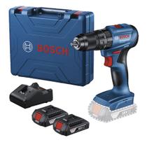 Parafusadeira/Furadeira de Impacto GSB185 18 Volts + Maleta + 2 Baterias + Carregador - 06019K31E5000 - BOSCH