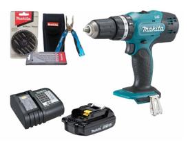 Parafusadeira/Furadeira de Impacto Makita 18V + Jogo de Broca e Bits - DHP453X10-P