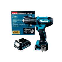 Parafusadeira Furadeira de Impacto Makita HP333DWYX3 à Bateria 12V CXT Até 21MM 25500IPM 20 Níveis de Torque Sem Maleta e Com 1 Bateria e Carregador