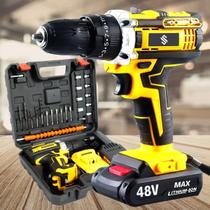 Parafusadeira Furadeira De Impacto Profissional 2 Baterias 48V Com Maleta