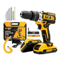 Parafusadeira Furadeira De Impacto Profissional 21v Modelo FST009 2 Baterias Com Maleta e Acessórios 110/220V Fasterr Tools