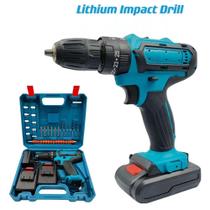 Parafusadeira Furadeira De Impacto Profissional 48v 2 Baterias Com Maleta e Acessórios 30 Itens - Ne