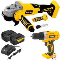 Parafusadeira Furadeira Esmerilhadeira Com 2 Baterias 18V e Carregador VONDER
