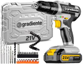 Parafusadeira Furadeira Gradiente 21v + Maleta E Acessórios
