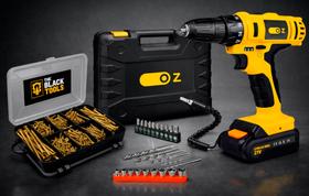 Parafusadeira Furadeira Impacto 10mm A Bateria Bivolt Com Kit 99 Peças Parafusos e Buchas