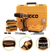 Parafusadeira Furadeira Impacto 96 nm 1/2 Ingco Profissional Brushless Kit 2 Baterias Sem Fio Maleta