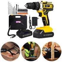 Parafusadeira Furadeira Impacto Ferramentas Elétrica Profissional 2 Baterias 21v Bivolt Recarregavel Alta Performance Maleta e Acessorios Premium