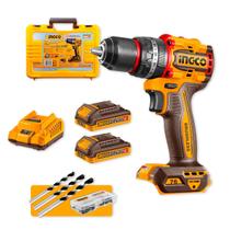 Parafusadeira Furadeira Impacto Ingco 20V Brushless 76 Nm Mandril Meia Polegada 13mm Velocidade Dupla Com 2 Baterias 2Ah, Maleta e Acessórios Parafusadeira Furadeira Impacto Ingco 20V Brushless 76 Nm Mandril Meia Polegada 13mm Velocidade Dupla Com 2 Baterias 2Ah, Maleta e Acessórios