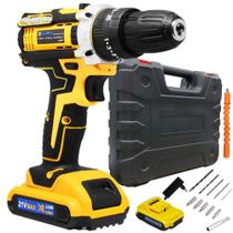Parafusadeira Furadeira Martelete Elétrica 2 Baterias Recarregável Bivolt Portátil + Maleta - DS Parafusadeira Furadeira Martelete Elétrica 2 Baterias Recarregável Bivolt Portátil + Maleta - DS