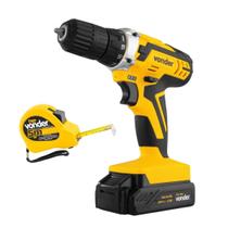 Parafusadeira/Furadeira PFV 238 com Maleta e Acessórios 20 V com Trena de Aço 5m x 19mm Vonder