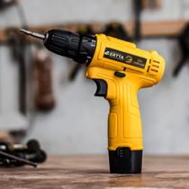 Parafusadeira Furadeira Portátil 12V Lítio Kit Completo 25 Peças Maleta Acessórios Extensor Flexível Bivolt Profissional Potente Uso Doméstico