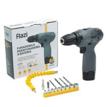 Parafusadeira Furadeira Portátil Bateria 12V com Acessórios Razi Recarregável Multiuso