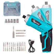 Parafusadeira Furadeira Portatil Recarregavel+Maleta+24 pçs COR:VERDE