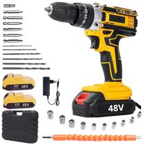 Parafusadeira Furadeira Profissional 48V Maleta Acessórios Alta Potencia Bivolt 2 Baterias Recarregavel