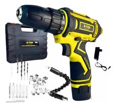 Parafusadeira Furadeira Sem Fio 12v Bateria Portatil Amarelo - B-TEK Parafusadeira Furadeira Sem Fio 12v Bateria Portatil Amarelo - B-TEK