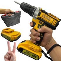 Parafusadeira Furadeira Sem Fio Com Maleta e Acessorios 48v 2 Baterias 450w 1800 Rpm