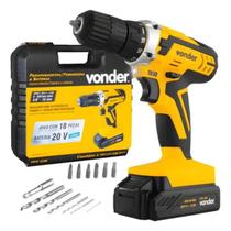 Parafusadeira Furadeira Sem Fio Vonder 20V com Maleta e acessório Bivolt
