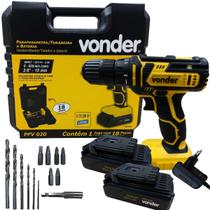 Parafusadeira Furadeira Vonder PFV020 2 Baterias 20v Sem Fio