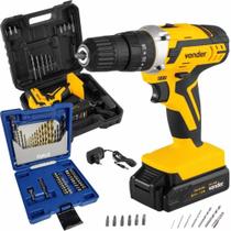 Parafusadeira Impacto 20V com Bateria Carregador PFV238I VONDER e Estojo Brocas Pontas 41 Peças EVALD