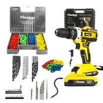 Parafusadeira Impacto 21V Brocas Max Drill 300 PCs Titanium Parafusadeira Impacto 21V Brocas Max Drill 300 PCs Titanium