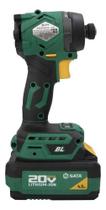 Parafusadeira Impacto Brushless Bateria 20v Sata - St151085 Verde 127/220v 50/60hz Parafusadeira Impacto Brushless Bateria 20v Sata - St151085 Verde 127/220v 50/60hz