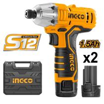 Parafusadeira Impacto Encaixe Sextavado 1/4pol Bateria Ion Litio 12v Ingco CIRLI1201-9 Parafusadeira Impacto Encaixe Sextavado 1/4pol Bateria Ion Litio 12v Ingco CIRLI1201-9