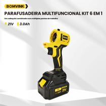 Parafusadeira Multifuncional 6 Em 1 Bomvink BOM-9712 21V 2 Bat 3.0Ah Parafusadeira Multifuncional 6 Em 1 Bomvink BOM-9712 21V 2 Bat 3.0Ah