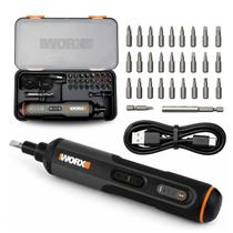 Parafusadeira Portátil Bateria 4v Worx C/ Maleta Acessórios Sem Fio LED Jogo 24 Bits Chave Elétrica Parafusadeira Portátil Bateria 4v Worx C/ Maleta Acessórios Sem Fio LED Jogo 24 Bits Chave Elétrica