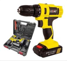 Parafusadeira sem Fio 21v Furadeira com bateria Recarregável eixo flexível e LED de iluminação BOM-9969