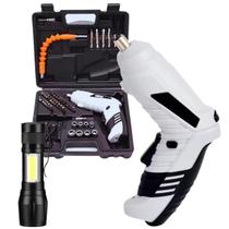 Parafusadeira Sem fio Multifuncional 47pç C/Lanterna Lampião