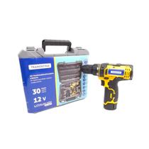 Parafusadeira tramontina bateria 12v maleta com 30 pecas