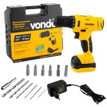 PARAFUSADEIRAFURAD BATERIA 12V VONDER PFV120 Bivolt Maleta Acessorios - VONDER