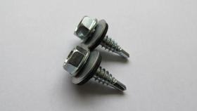 Parafuso 1/4x7/8" Cabeça Sextavada com Arruela Rosca Auto Brocante Cromado 100 Peças