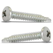 Parafuso auto brocante panela phillips 4,2x25mm zincado ponta broca 500 pçs new-fix madeira aluminio aço metal pvc gesso