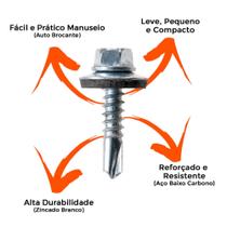 Parafuso Auto Brocante Telha 5,5x50.8 -12x2 Sext. 200 Pçs