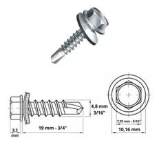 Parafuso Auto Perfurante 10 X 3/4 com Arruela 500 Peças