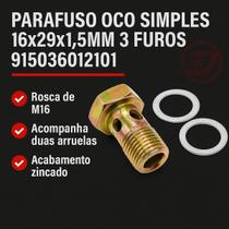 Parafuso Banjo Vazado 3 Furos Mbb 1618 1620 16 915036012101 + 2 Arruela Aluminio