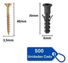 Parafuso + Bucha Com Anel 6mm - 1000 Peças Kit Top Vme Parafuso + Bucha Com Anel 6mm - 1000 Peças Kit Top Vme