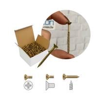 Parafuso Chipboard 3,5x40 cabeça Chata Philips Bicromatizado