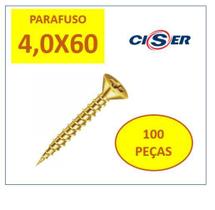 Parafuso Chipboard 4,5X60 Cabeça Chata Para Madeira 100 Un - CISER