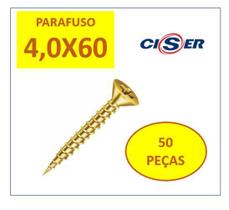 Parafuso Chipboard 4,5X60 Cabeça Chata Para Madeira 50 Un