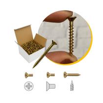 Parafuso Chipboard 4x30 Cabeça Chata Philips Bicromatizado