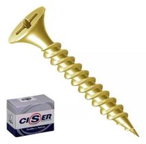 Parafuso Chipboard Cabeça Chata 5 x 60mm Bicromatizado Ciser Cx 200 Peças
